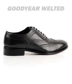 Goodyear Welted - Full Brogue Oxfords - Black