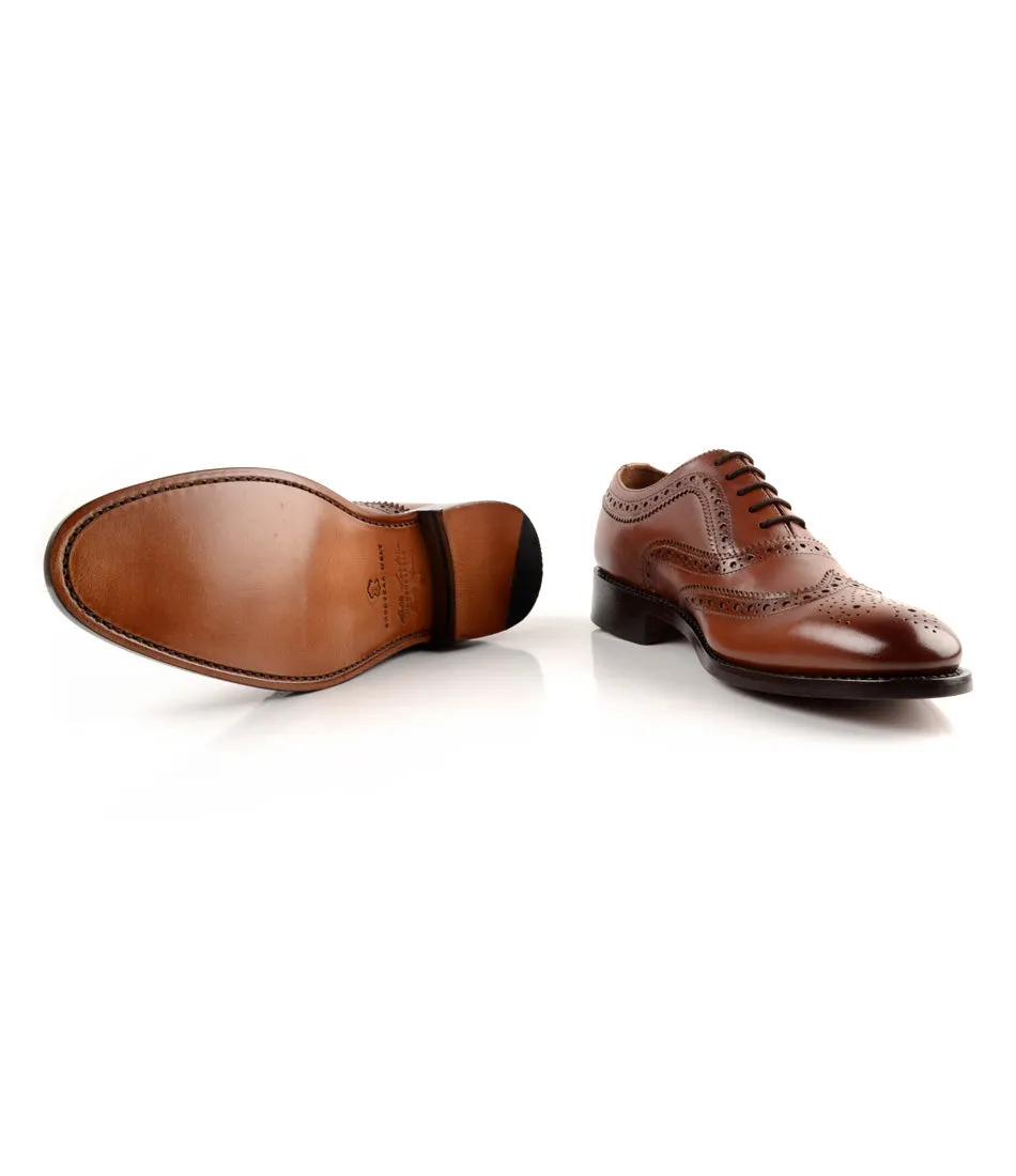 Goodyear Welted - Full Brogue Oxfords - Cognac