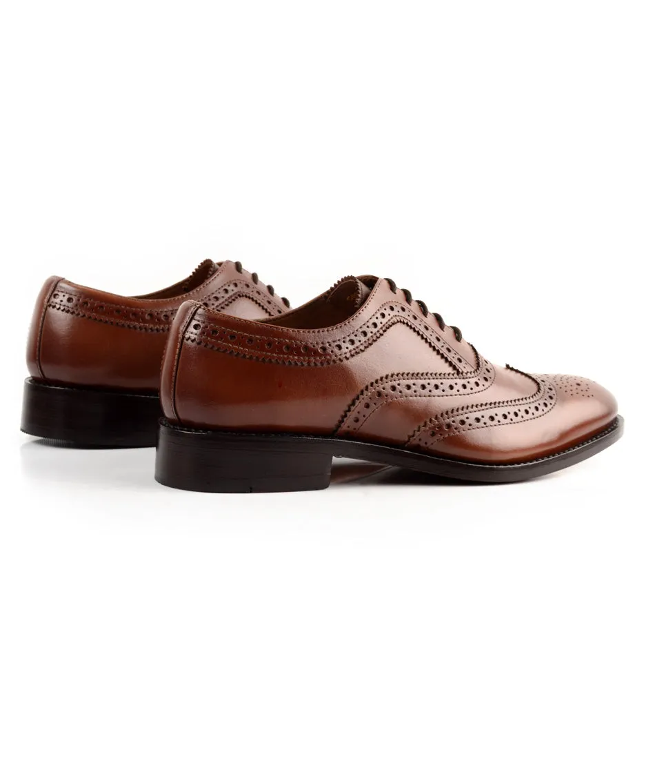 Goodyear Welted - Full Brogue Oxfords - Cognac