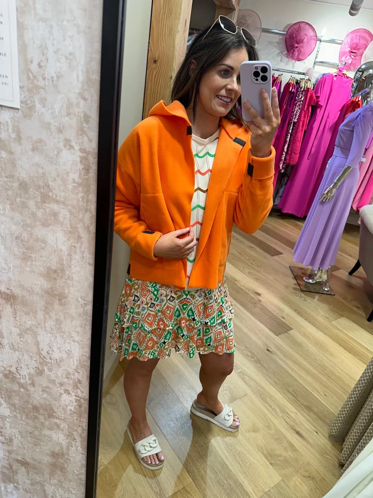 Henriette Steffensen Orange Sporty Cardigan