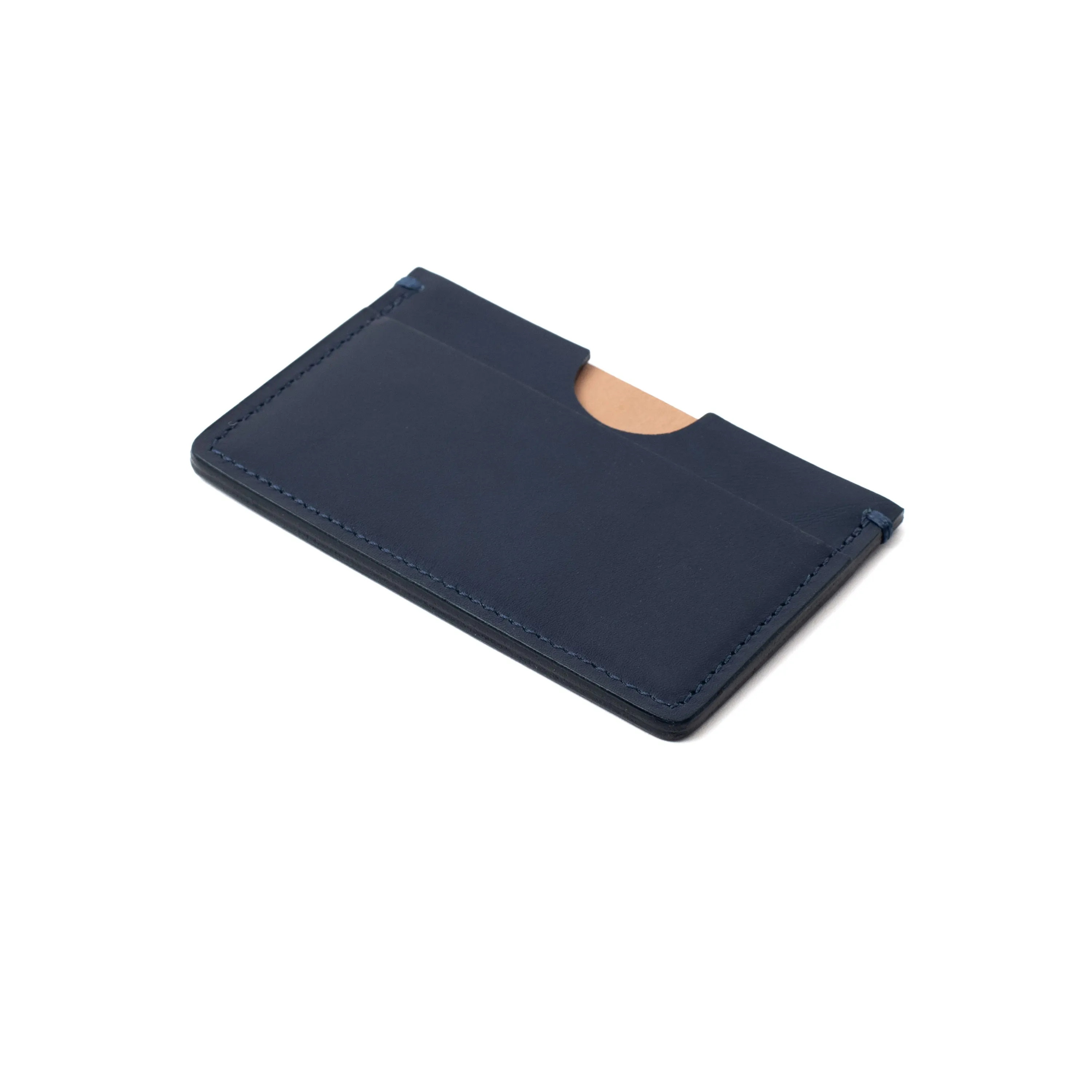 Houghton Card Holder - Navy Box Calf