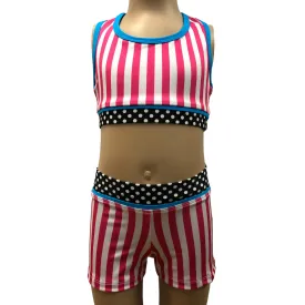 Identity Costuming Gym Set - Candy Stripe | Turquoise