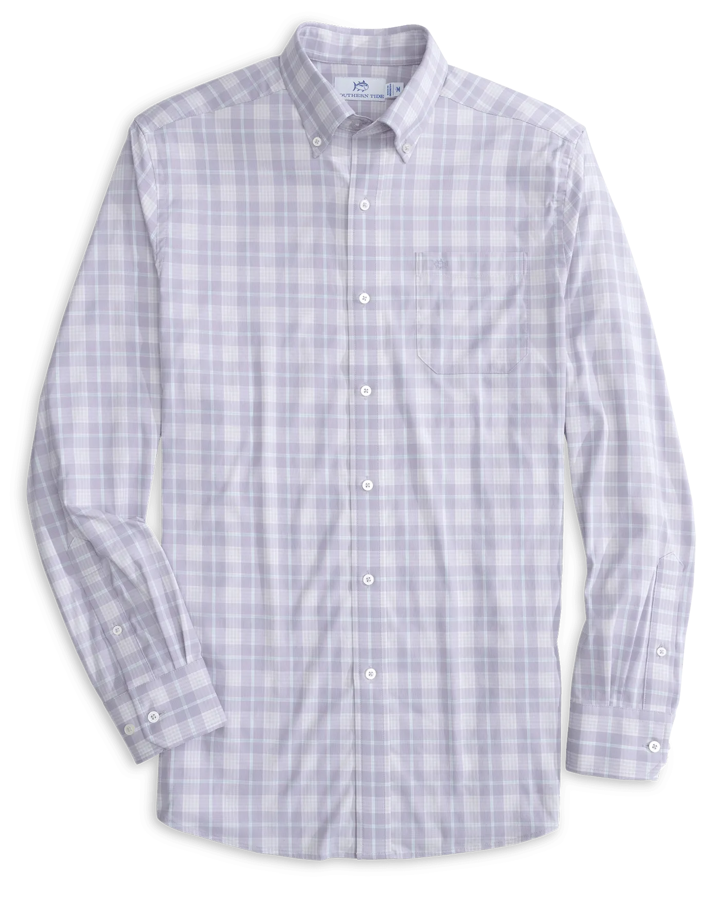 Intercoastal Primrose Plaid Long Sleeve Sport Shirt - Orchid Petal