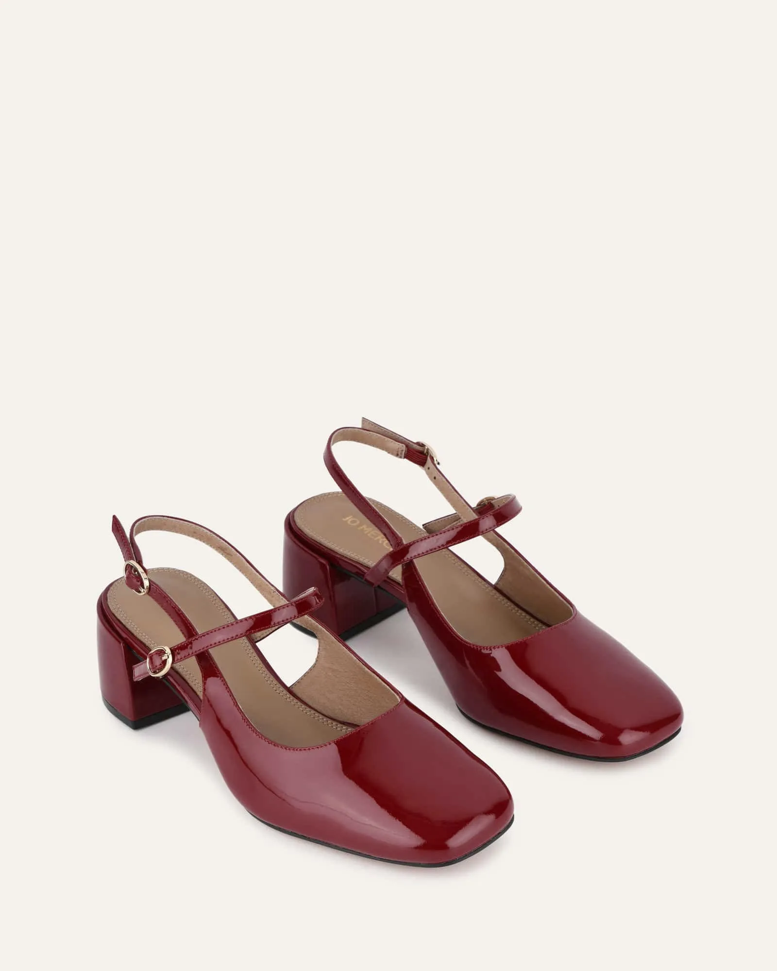 JENNA LOW HEELS RUBY RED PATENT