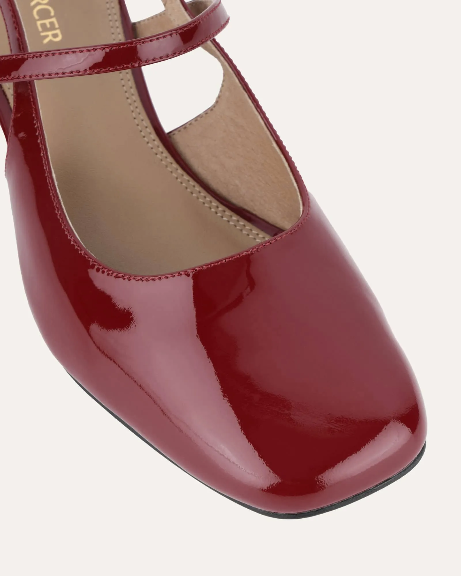 JENNA LOW HEELS RUBY RED PATENT