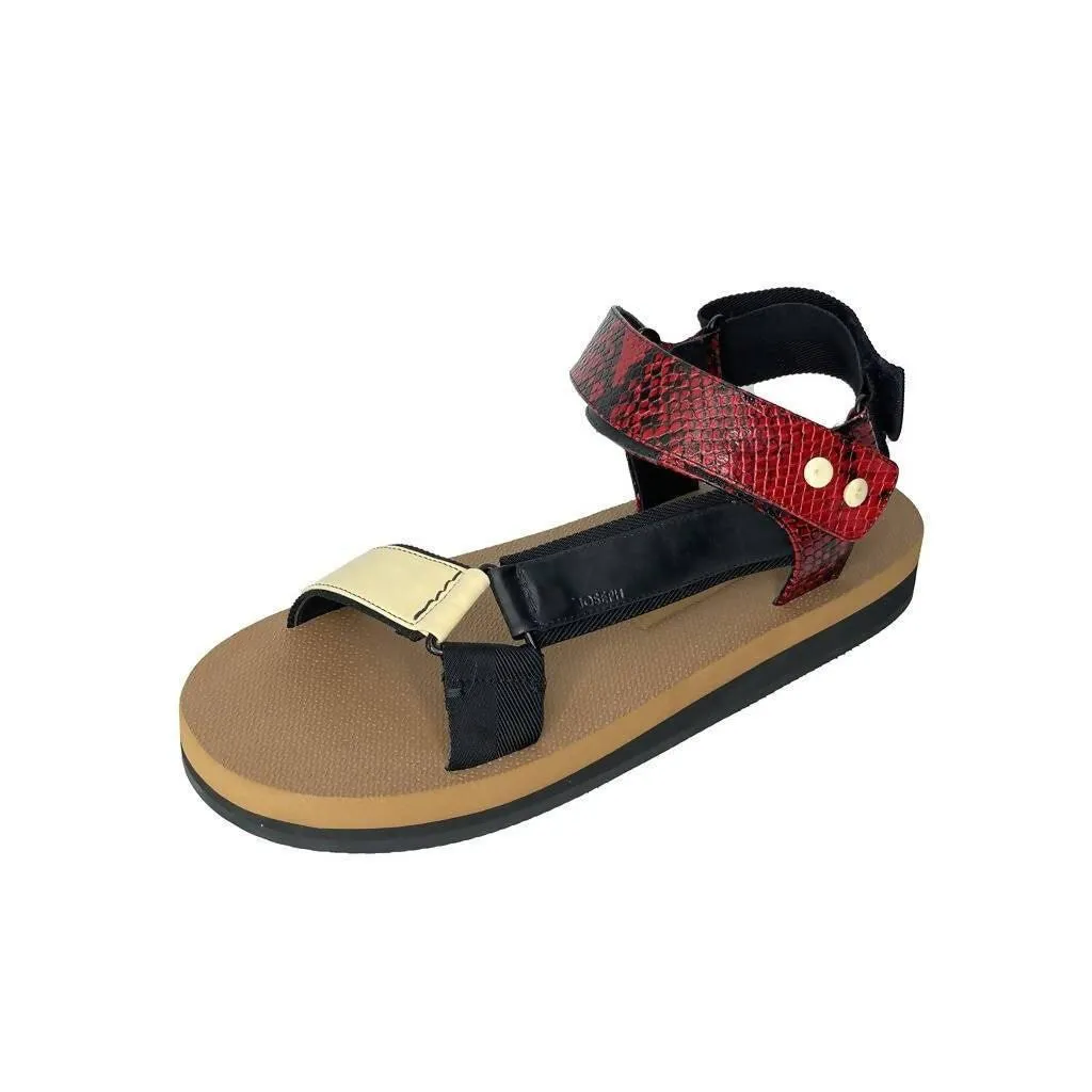 JOSEPH Black & Red Sport Sandal | Size US 10 - EU 40