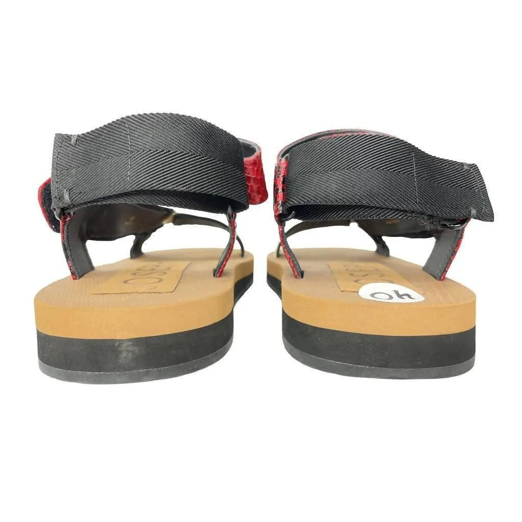 JOSEPH Black & Red Sport Sandal | Size US 10 - EU 40