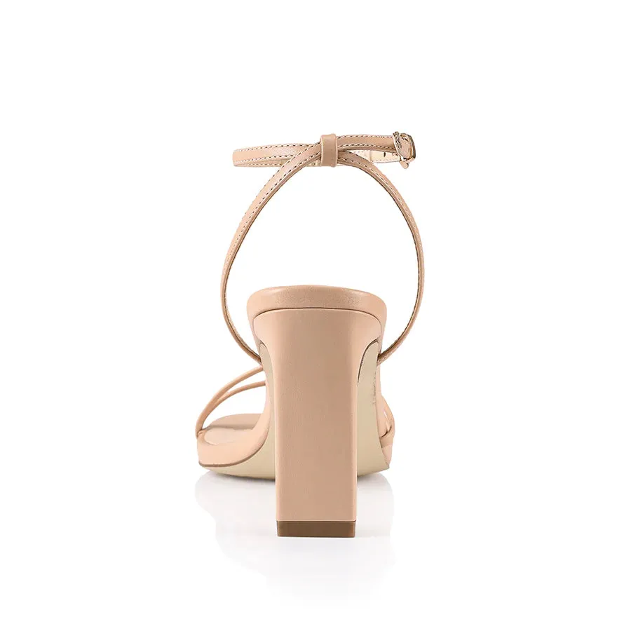 Kimmy Slim Strappy Heels by Verali - Nude