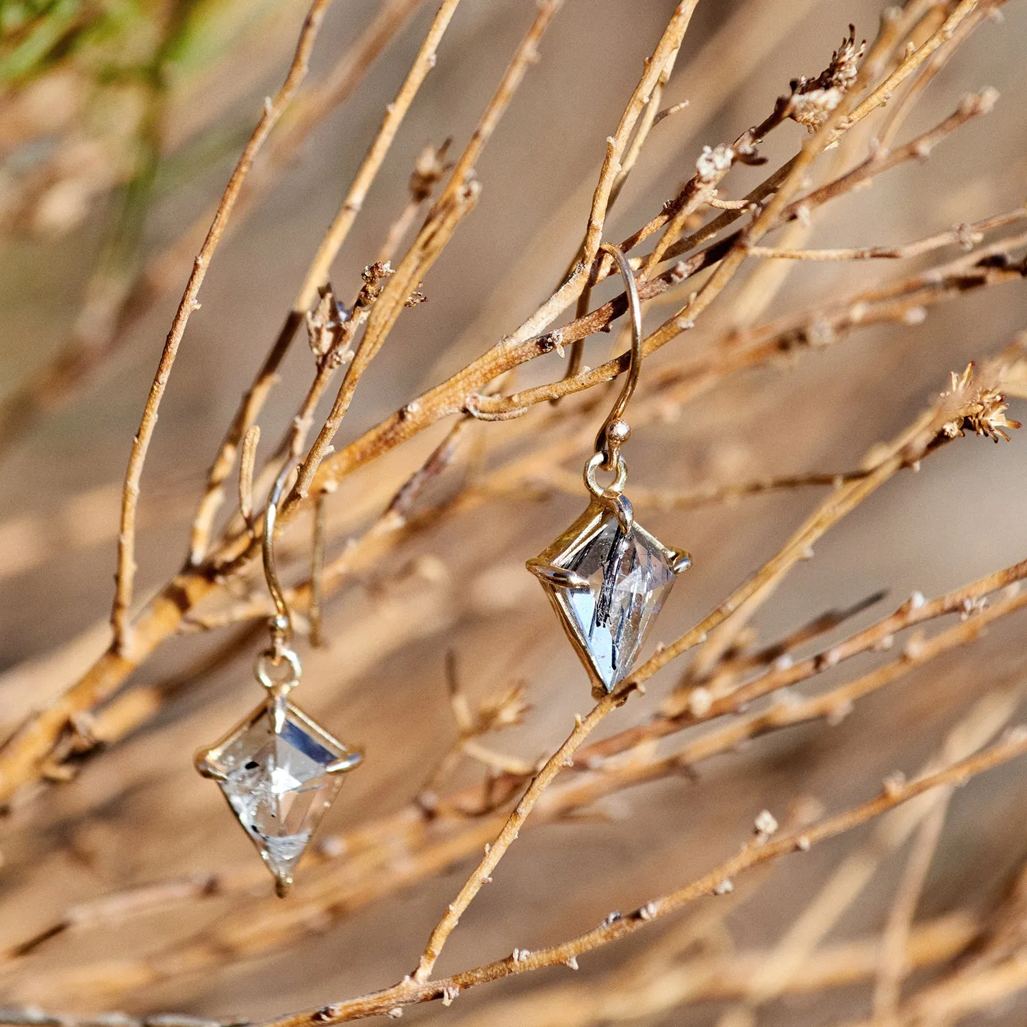 Large Quartz Kite Drop Earrings