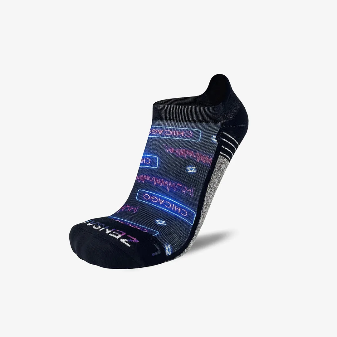 Neon Chicago Running Socks (No Show)