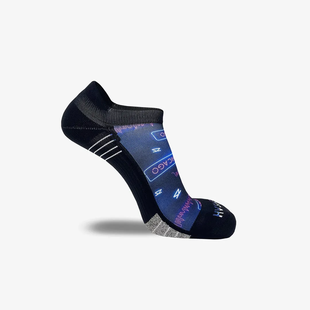 Neon Chicago Running Socks (No Show)