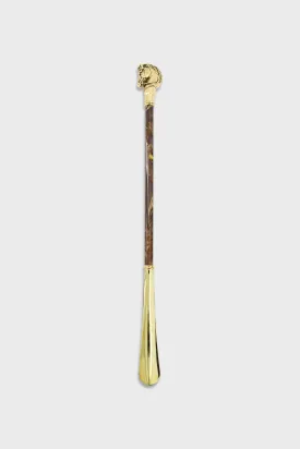 Pasotti Pearly Brown/Gold Horse Shoehorn