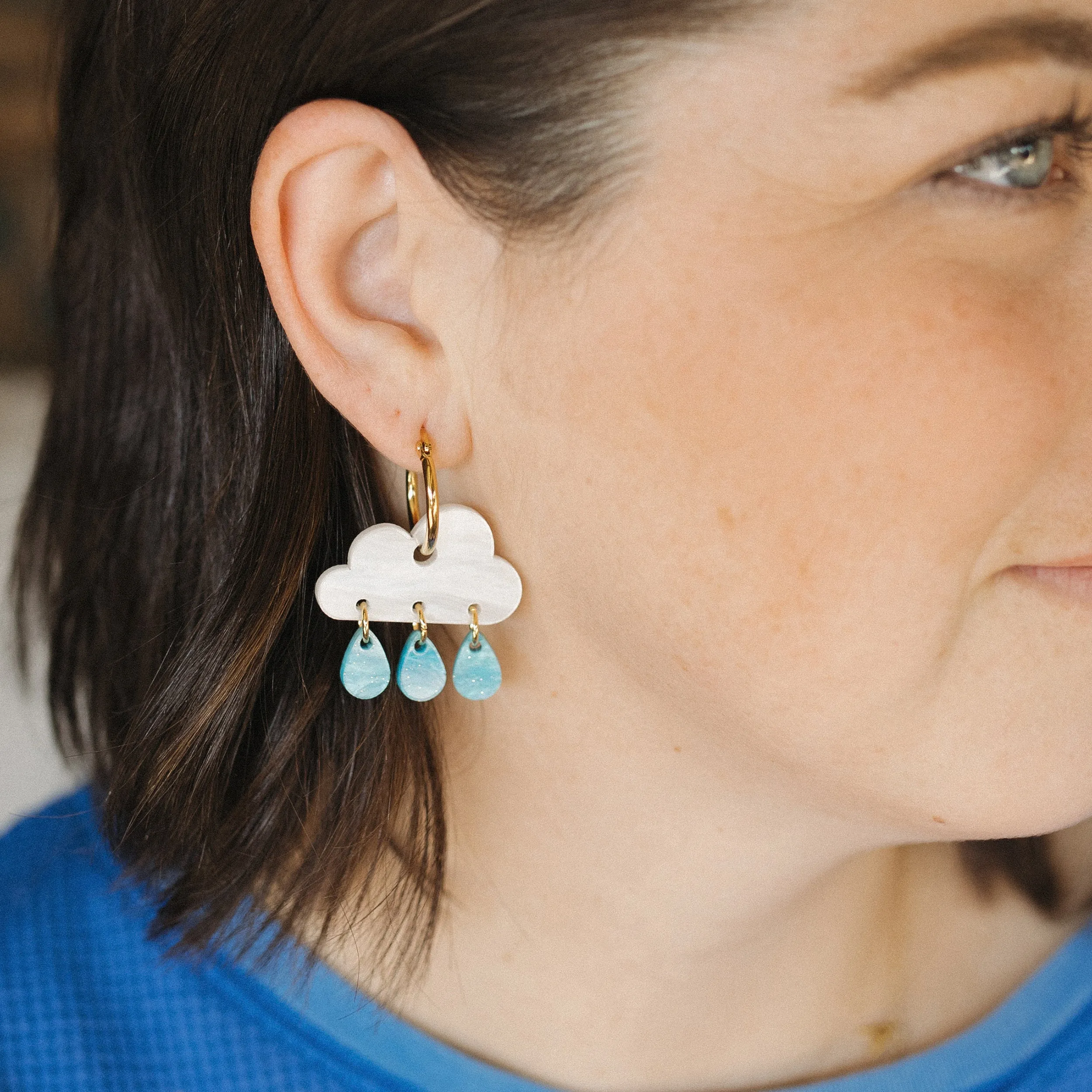 Rain Cloud Hoop Earrings