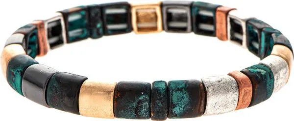 Rain - Patina Mix Bead Bracelet