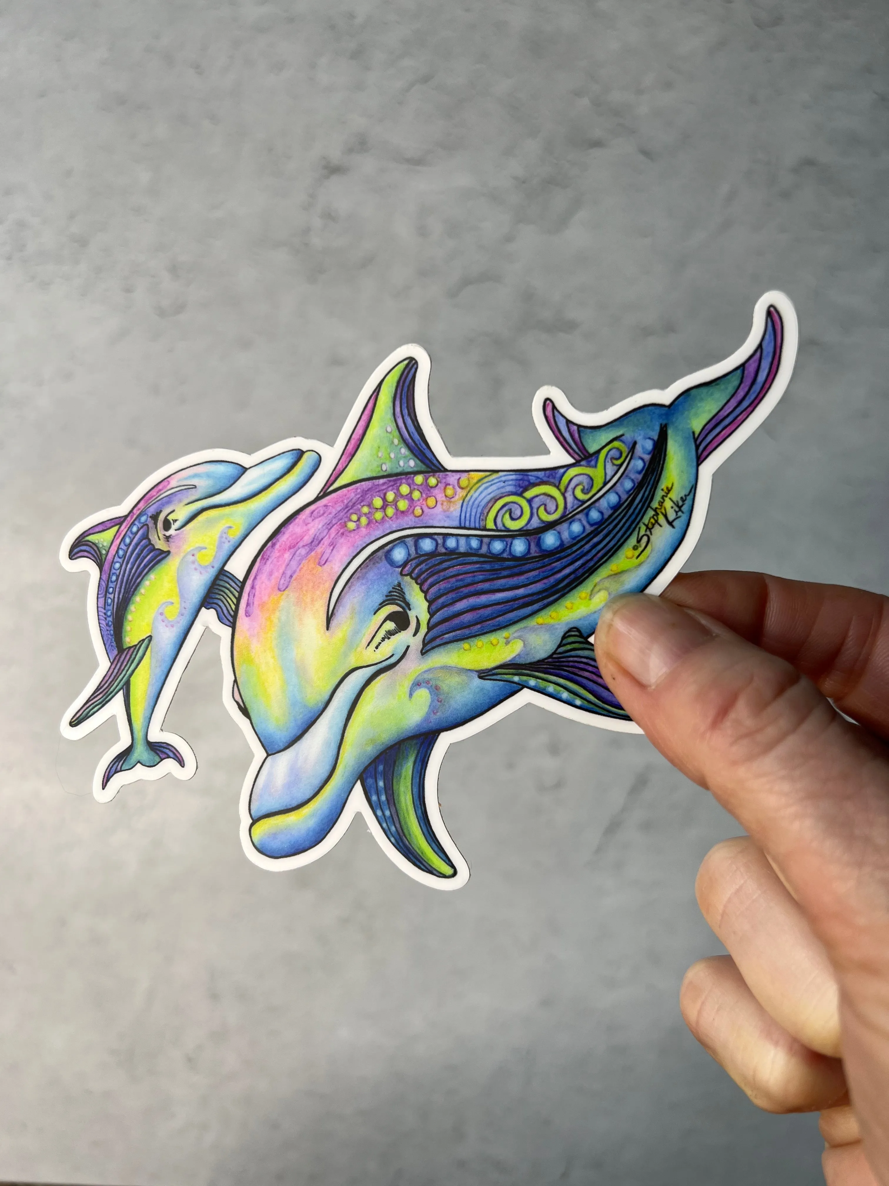 Rainbow Dolphin Sticker