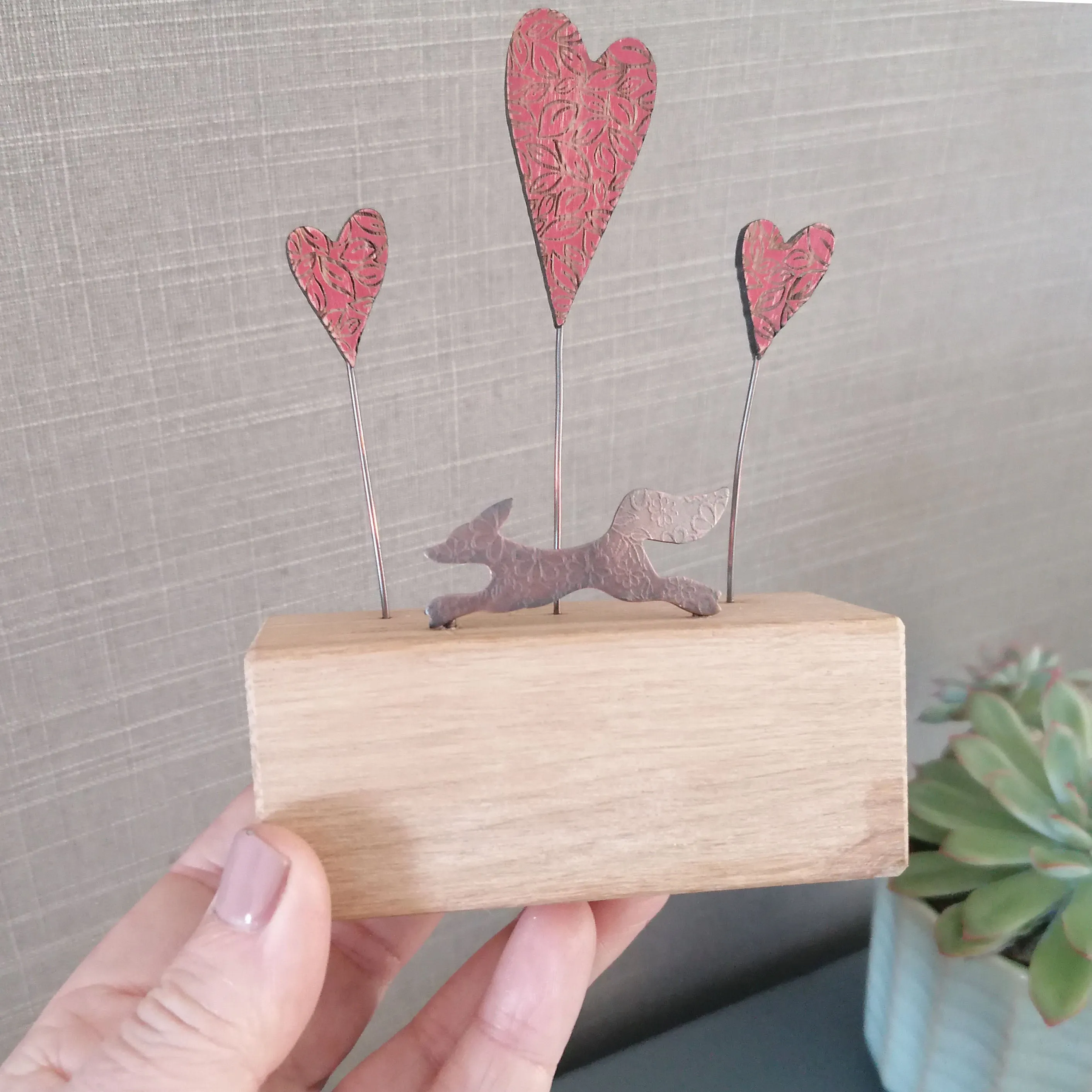 Red Heart Running Fox Ornament