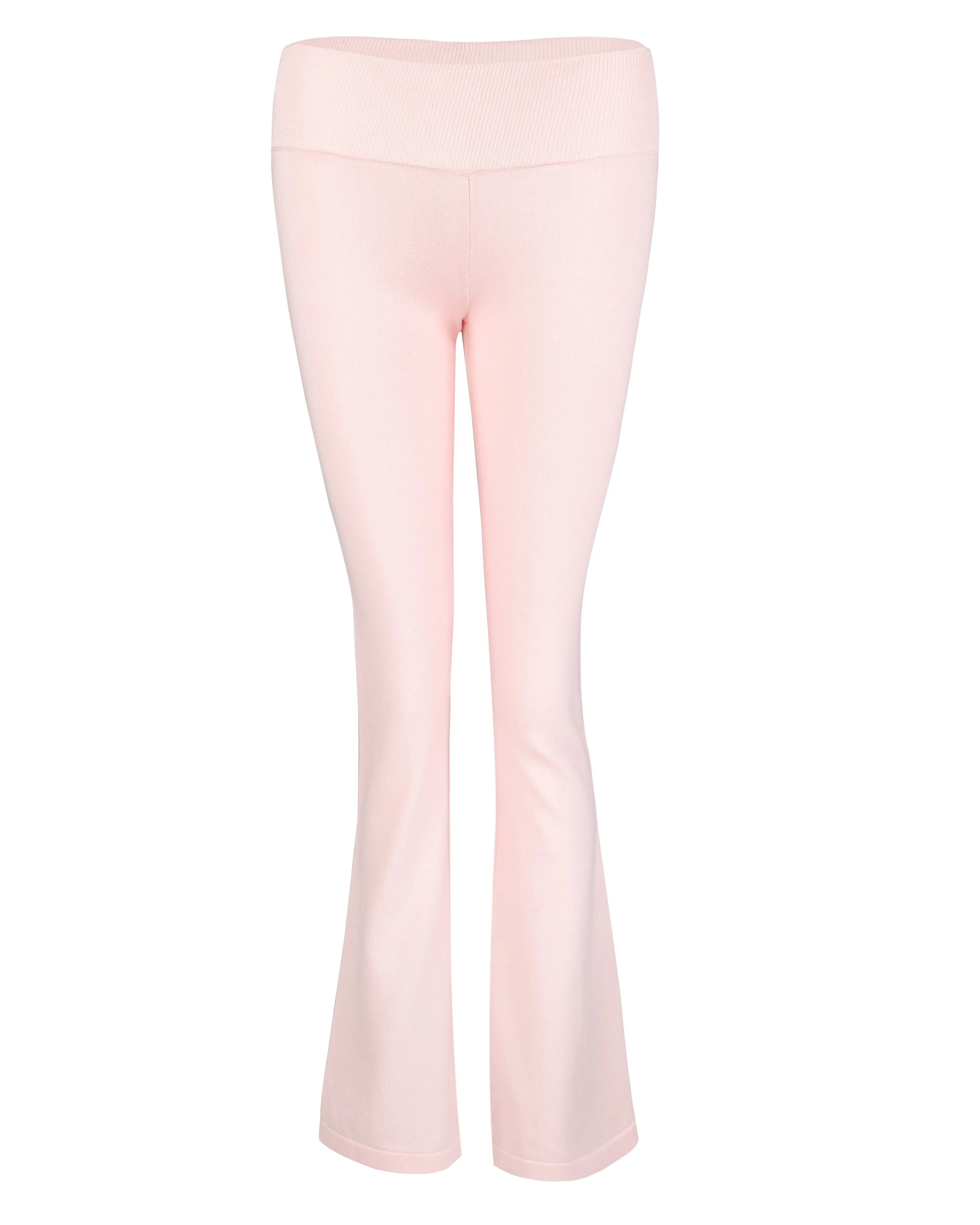 Soft Knit Flare Pants - Soft Pink