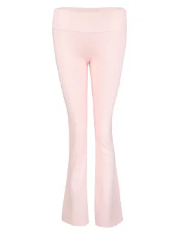 Soft Knit Flare Pants - Soft Pink