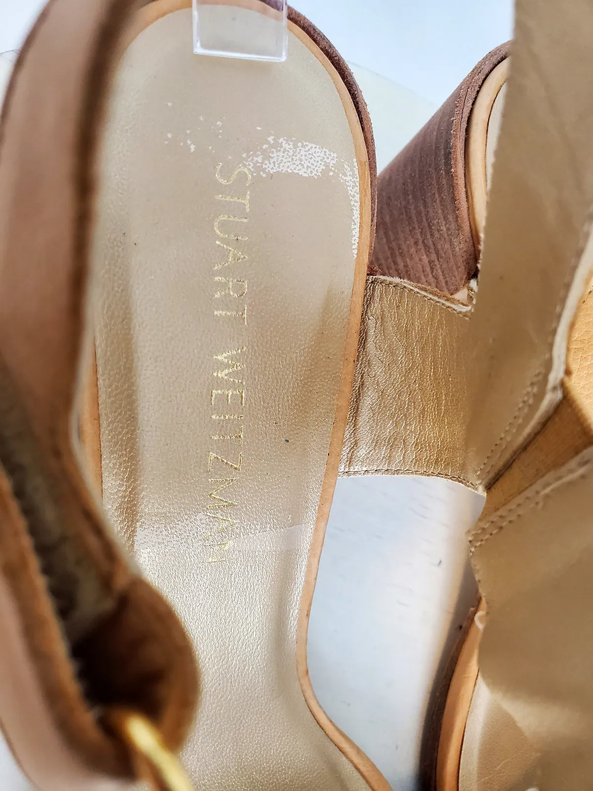 Stuart Weitzman Size 9 Tan Heeled Sandals