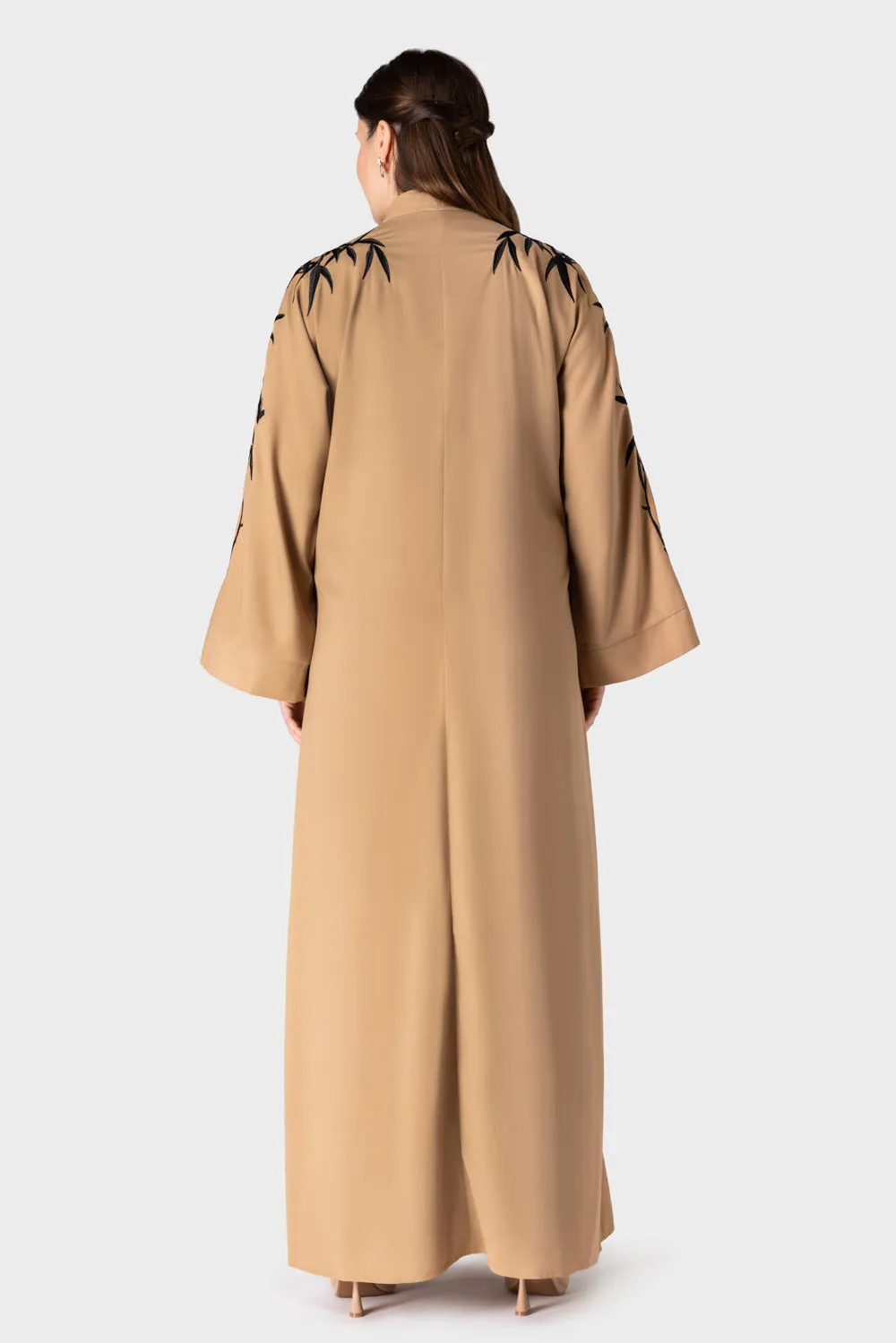 Tan Embroidered Abaya