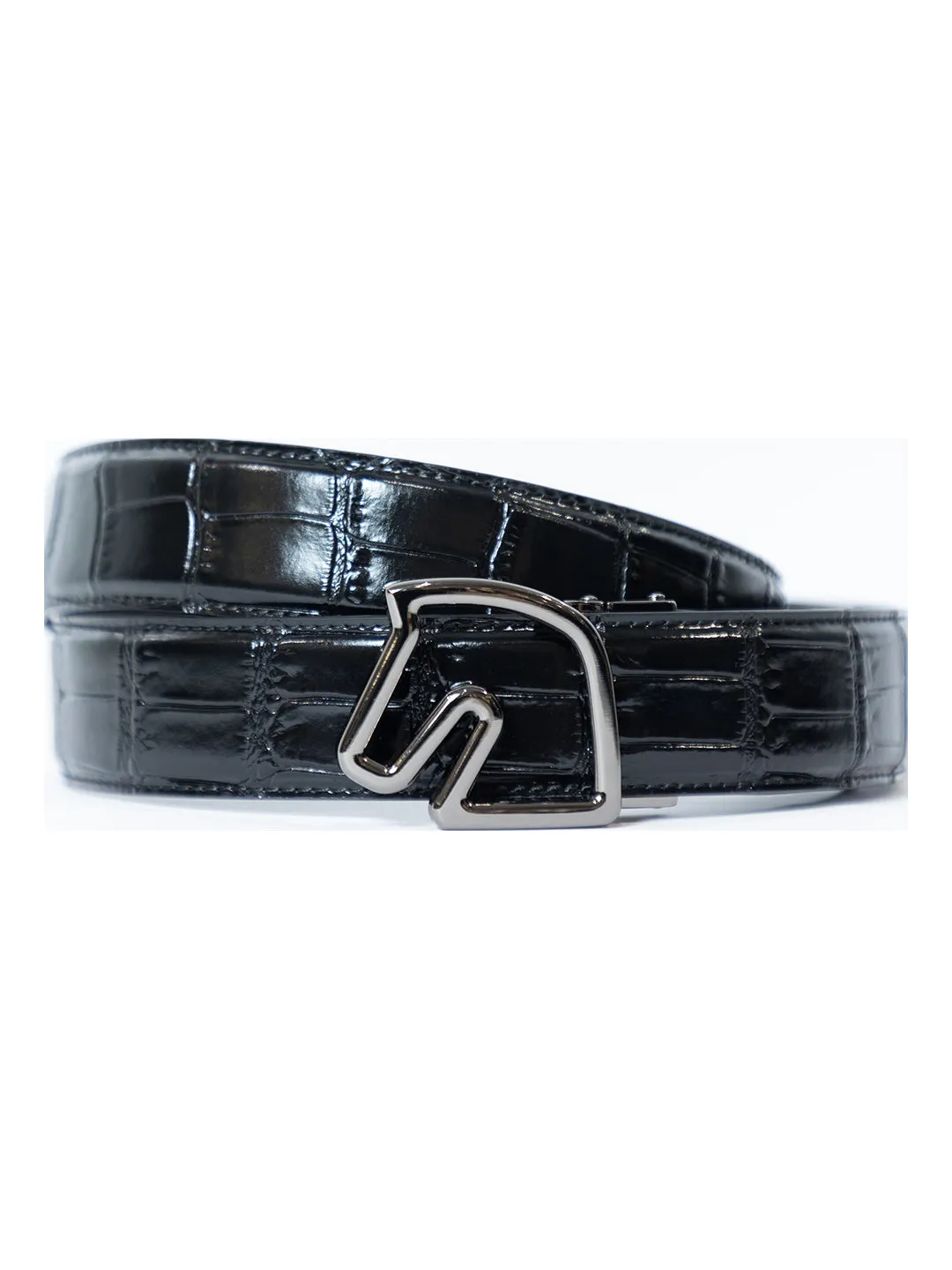 Vantier Luxury Croc Belt Black colour, Gun Metal Buckle A9