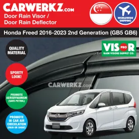 VISOR PRO Honda Freed 2016-2023 2nd Generation (GB5 GB6 GB7 GB8) Door Window Visors (Mugen Style)