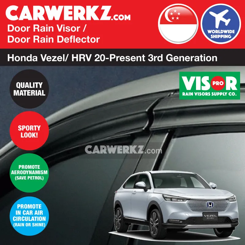 VISOR PRO Honda Vezel / HRV 2020-Current 3rd Generation (RV) Door Window Visors (Mugen Style)