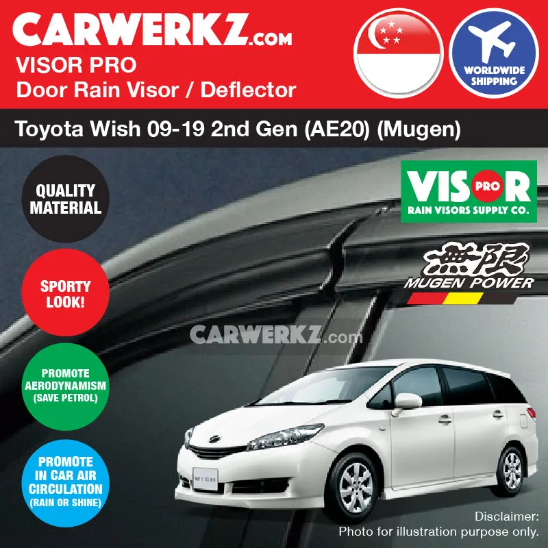 VISOR PRO Toyota Wish 2009-2019 2nd Generation (AE20) Door Window Visors (Mugen Style)