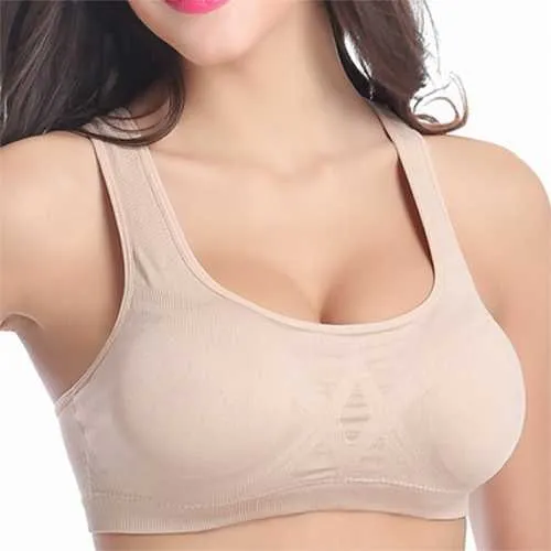 Women Comfort Seamless Wireless Shockproof Sweat Absorbing Breathable Yoga Bra