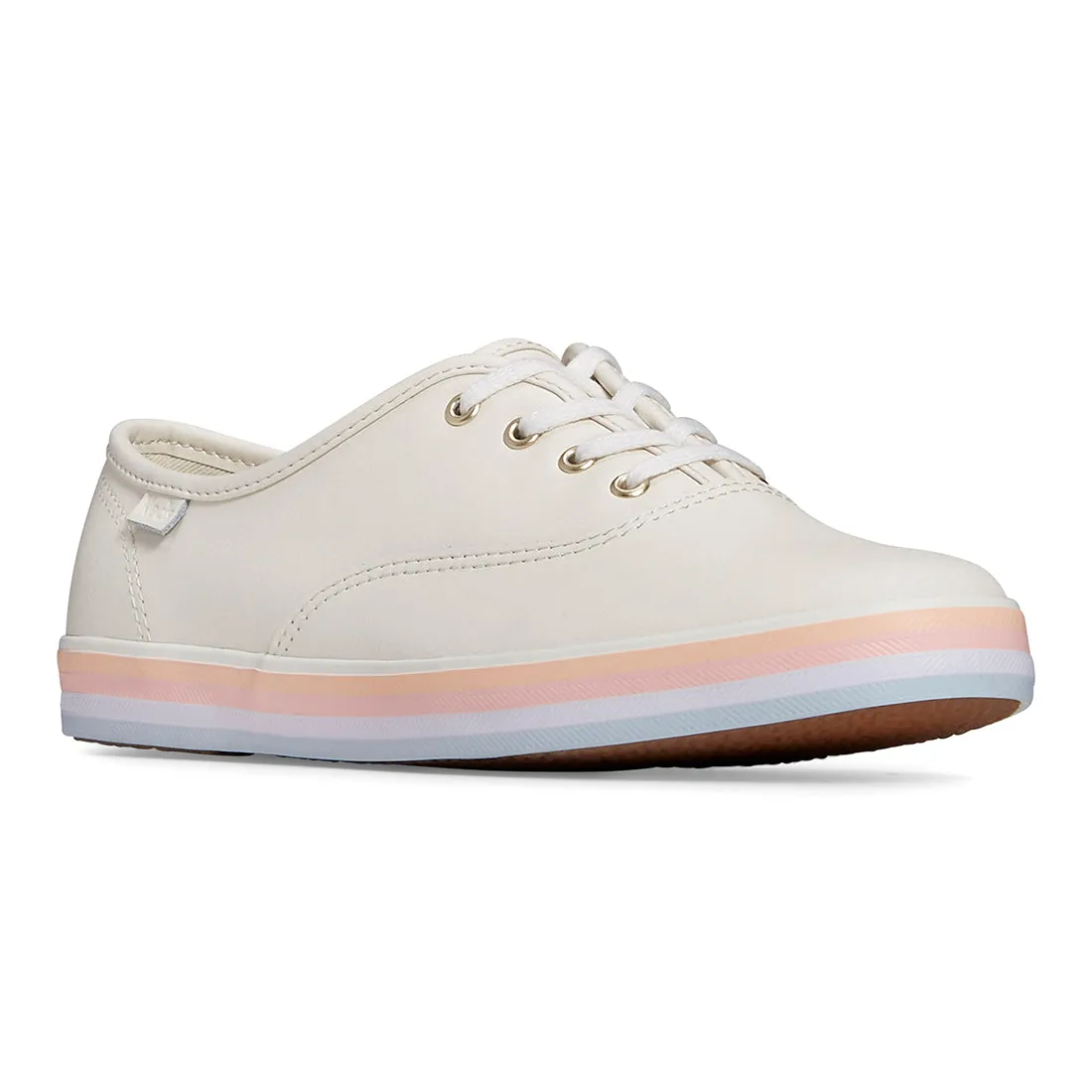 Women's Champion Leather Foxing Stripe Sneaker Egret/Multi (WH67932)